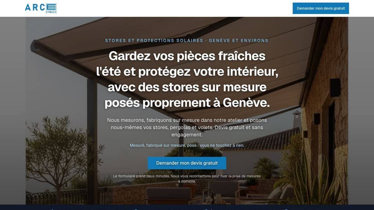 Aperçu du site ARCE Stores