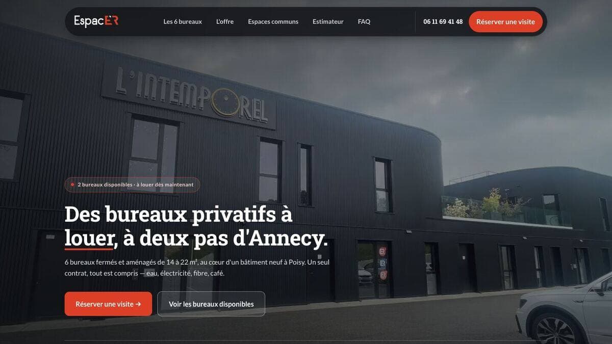 Aperçu du site Espace ER