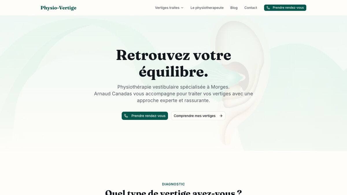 Aperçu du site Physio-Vertige