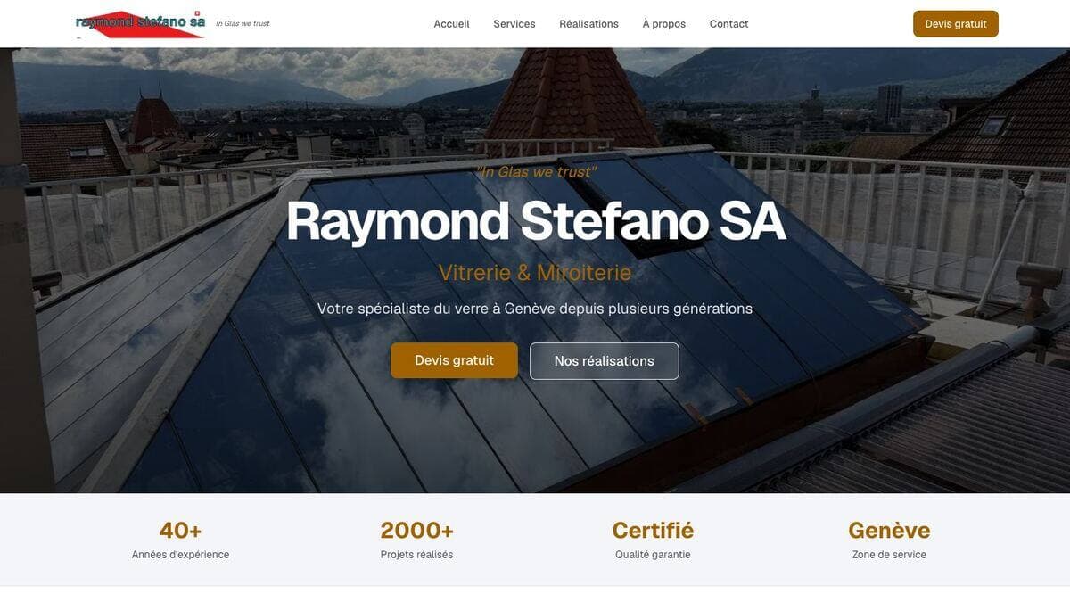 Aperçu du site Vitreries Stefano