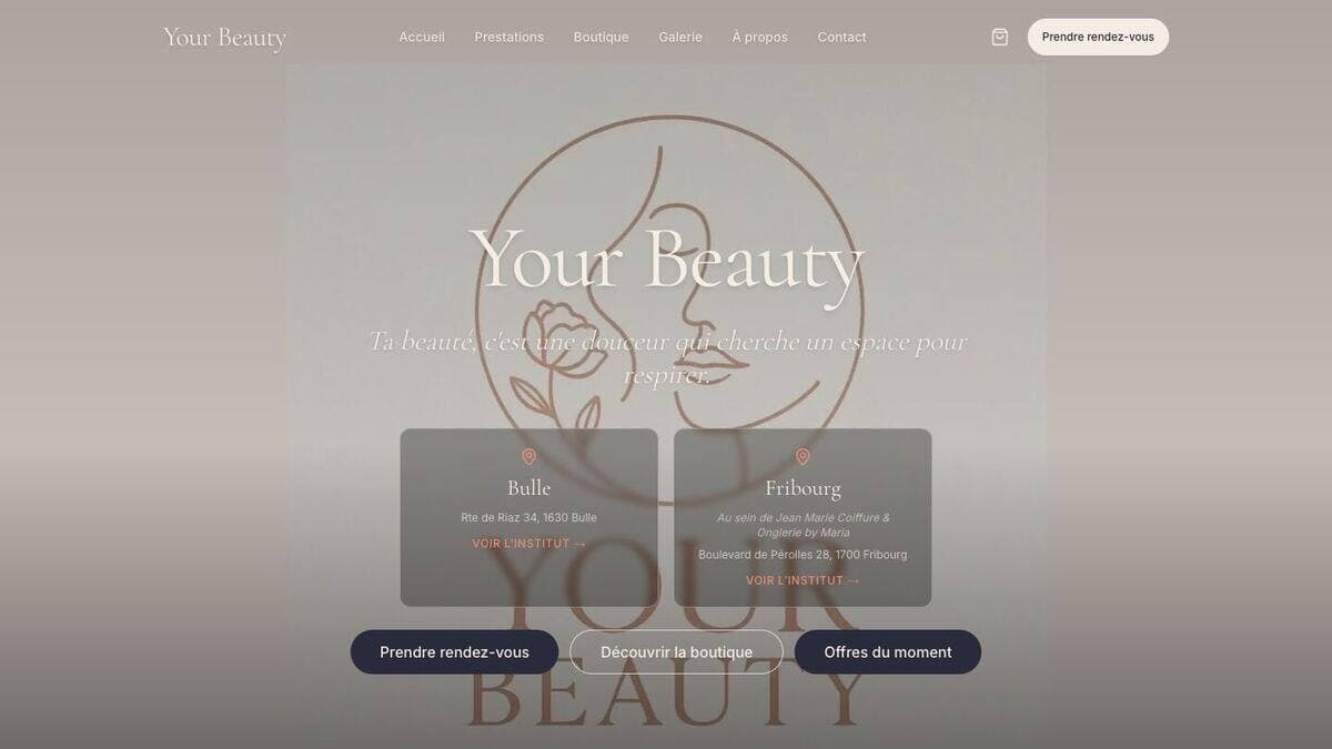 Aperçu du site Your Beauty