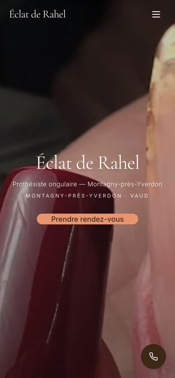 Le site de Éclat de Rahel sur un téléphone