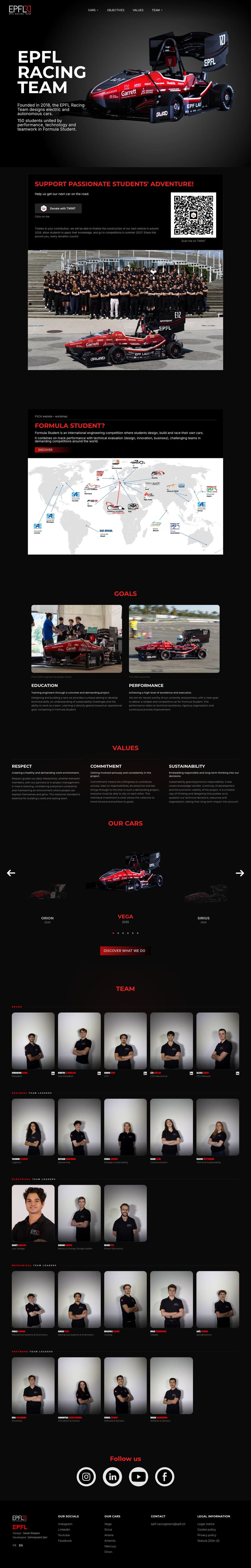Aperçu du site EPFL Racing Team